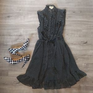 Moon Collection polka dot ruffle sleeveless dress